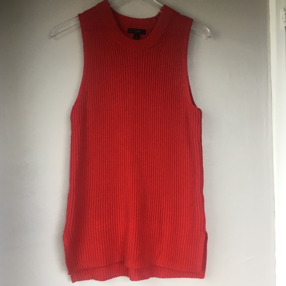 J. CREW Red Sleeveless Sweater Tunic Sz S - Picture 3 of 8